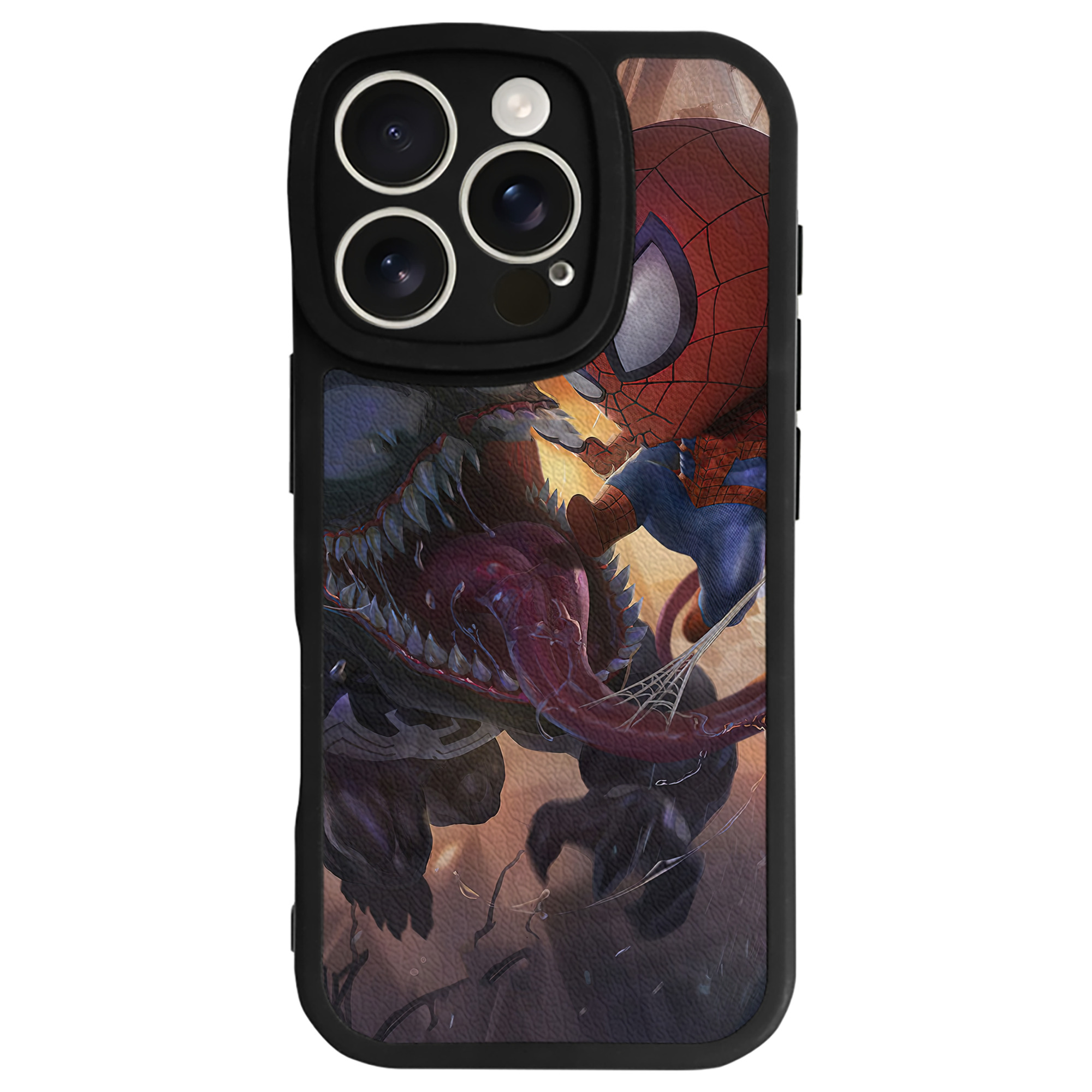 （画像用） Spider Man スパイダーマン 【iPhone 16シリーズ対応】シリコンスマホケース（レザー調） 材質：シリコン